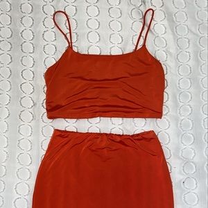 Fashion Nova Neon orange two piece